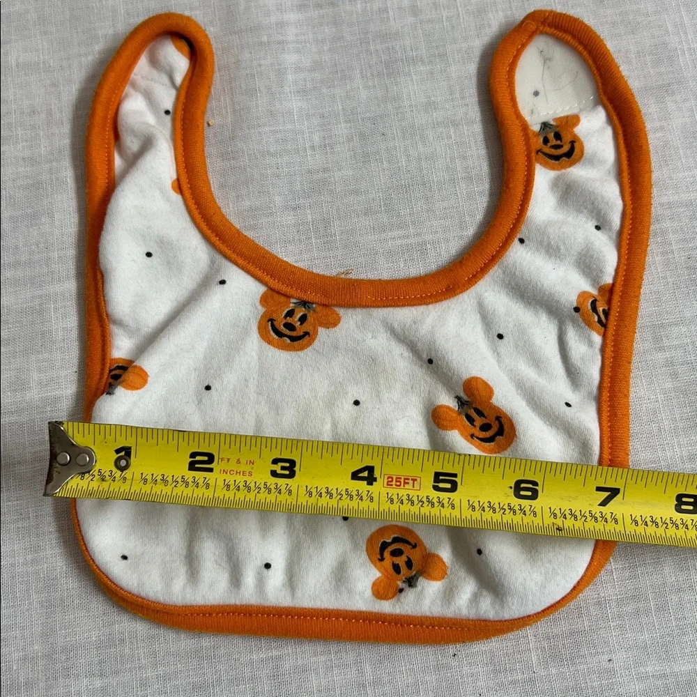 🌞 Carter’s Orange & White Baby’s First Halloween Mick Mouse teething Baby Bib